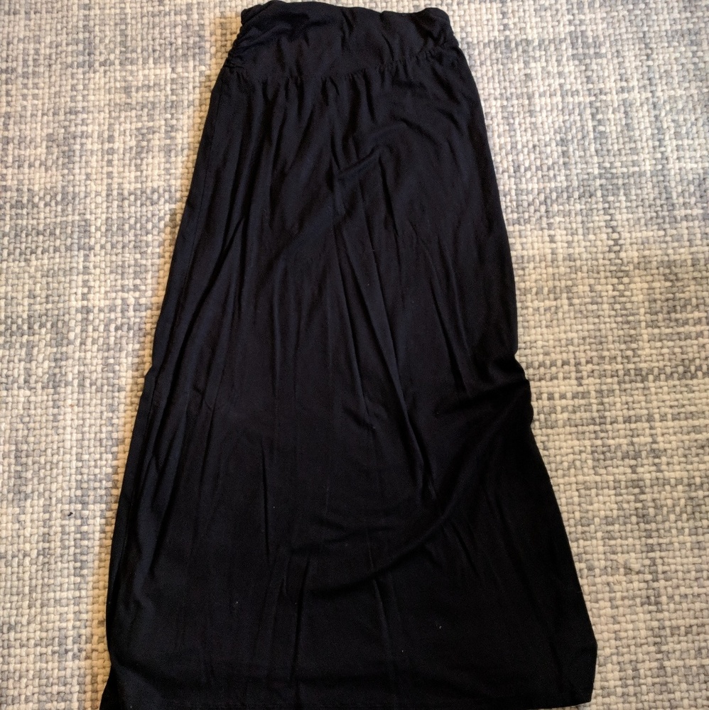 Boho full length black skirt